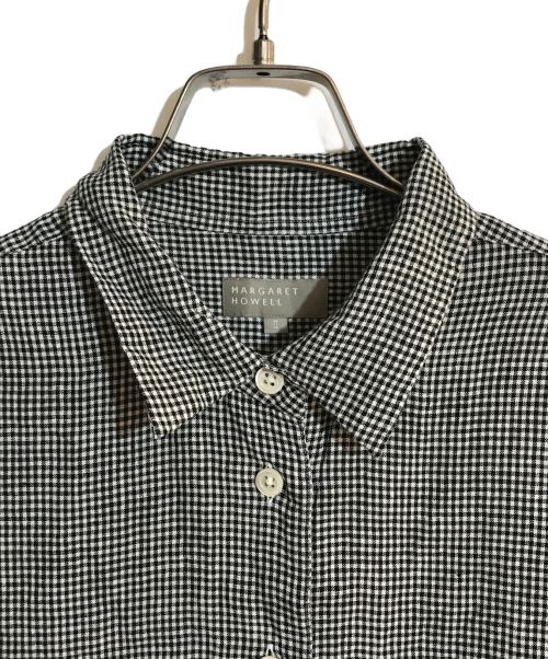 MARGARET HOWELL（マーガレットハウエル）MARGARET HOWELL (マーガレットハウエル) ギンガムチェック リネンシャツワンピース グレー サイズ:Ⅱの古着・服飾アイテム
