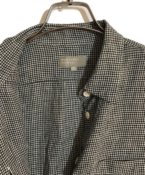 MARGARET HOWELL（マーガレットハウエル）MARGARET HOWELL (マーガレットハウエル) ギンガムチェック リネンシャツワンピース グレー サイズ:Ⅱの古着・服飾アイテム