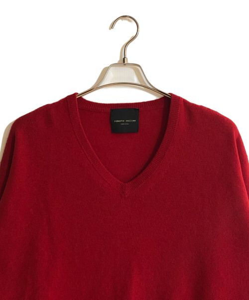 ROBERTO COLLINA（ロベルトコリーナ）ROBERTO COLLINA (ロベルトコリーナ) Vネックウールニット レッド サイズ:50の古着・服飾アイテム