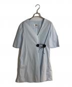 MM6 Maison Margielaエムエムシックスメゾンマルジェラ）の古着「深Vネック チュニック」｜ブルー