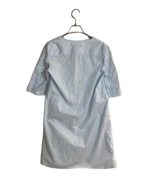 MM6 Maison Margiela（エムエムシックスメゾンマルジェラ）MM6 Maison Margiela (エムエムシックスメゾンマルジェラ) 深Vネック チュニック ブルー サイズ:38の古着・服飾アイテム