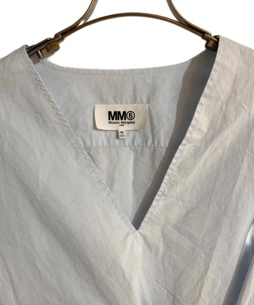 MM6 Maison Margiela（エムエムシックスメゾンマルジェラ）MM6 Maison Margiela (エムエムシックスメゾンマルジェラ) 深Vネック チュニック ブルー サイズ:38の古着・服飾アイテム