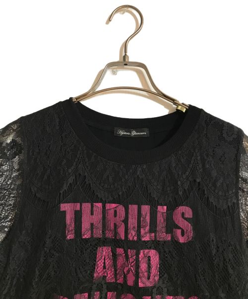 Hysteric Glamour（ヒステリックグラマー）Hysteric Glamour (ヒステリックグラマー) オールド レースドッキングカットソー ブラック×ピンク サイズ:FREEの古着・服飾アイテム