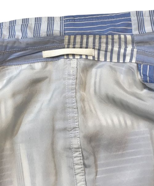 COMME des GARCONS HOMME（コムデギャルソン オム）COMME des GARCONS HOMME (コムデギャルソン オム) ストライプパッチワーク テーラードジャケット ブルー サイズ:SSの古着・服飾アイテム