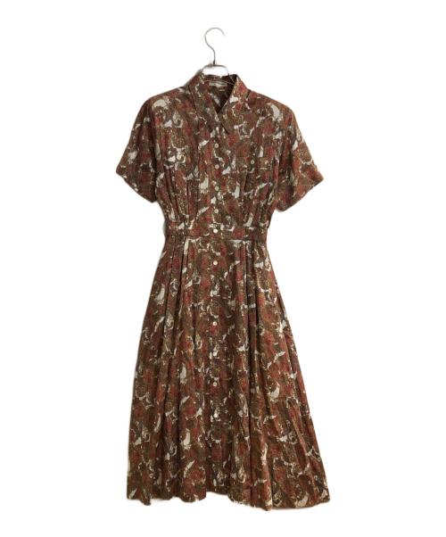 Burberry's（バーバリー）Burberry's (バーバリーズ) ヴィンテージ総柄ワンピース レッド サイズ:SIZE 71cm (W28)の古着・服飾アイテム