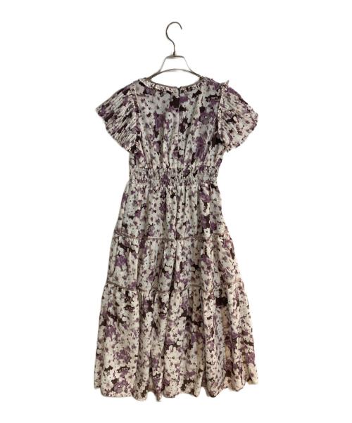 HER LIP TO（ハーリップトゥ）Her lip to (ハーリップトゥ) Watercolor Floral Tiered Dress ホワイト×パープル サイズ:Sの古着・服飾アイテム
