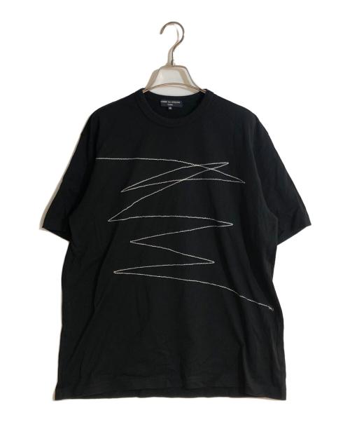 COMME des GARCONS HOMME（コムデギャルソン オム）COMME des GARCONS HOMME (コムデギャルソン オム) 刺繍デザイン Tシャツ ブラック サイズ:Mの古着・服飾アイテム