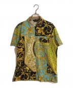 VERSACEヴェルサーチェ）の古着「BAROCCO PRINT POLO SHIRT」｜ゴールド