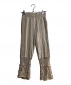 Eaphiエフィ）の古着「cotton lace patchwork pants/ コットンレースパッチワークパンツ」｜ecru