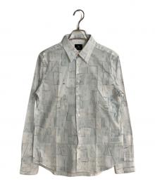 PS Paul Smith（ＰＳポールスミス）の古着「FABRIC SWATCH PRINT SHIRT/ファブリックスワッチプリントシャツ」｜グリーン
