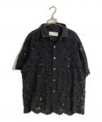 AAKUアアク）の古着「RUSSEL LACE SHIRT」｜ブラック