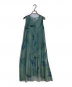 JILL STUARTジルスチュアート）の古着「<saya mimuraコラボ>アートプリントチュールワンピース」｜グリーン