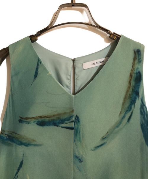 JILL STUART（ジルスチュアート）JILL STUART (ジルスチュアート) <saya mimuraコラボ>アートプリントチュールワンピース グリーン サイズ:2の古着・服飾アイテム
