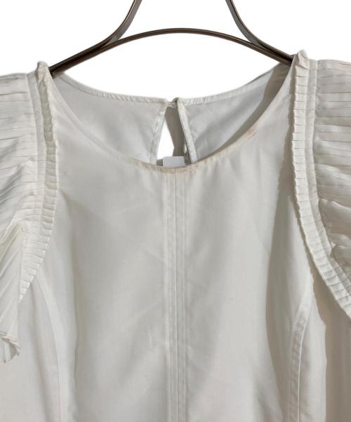 JILL STUART（ジルスチュアート）JILL STUART (ジルスチュアート) プリーツラッフルドレス ホワイト サイズ:2の古着・服飾アイテム