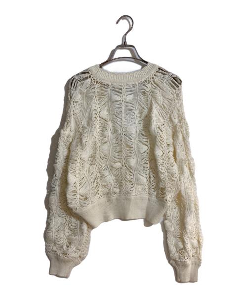 JILL STUART（ジルスチュアート）JILL STUART (ジルスチュアート) レイクロシェニットカーディガン ホワイト サイズ:FREE 未使用品の古着・服飾アイテム