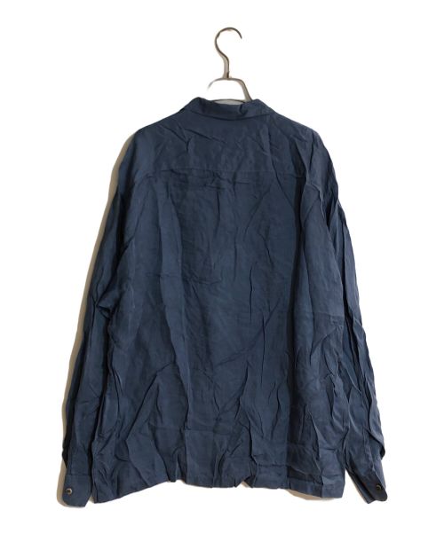 MONKEY TIME（モンキータイム）MONKEY TIME (モンキータイム) フィブリル キュプラ ツイル オープンカラー シャツ ブルー サイズ:XLの古着・服飾アイテム