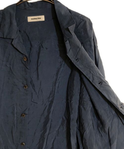 MONKEY TIME（モンキータイム）MONKEY TIME (モンキータイム) フィブリル キュプラ ツイル オープンカラー シャツ ブルー サイズ:XLの古着・服飾アイテム