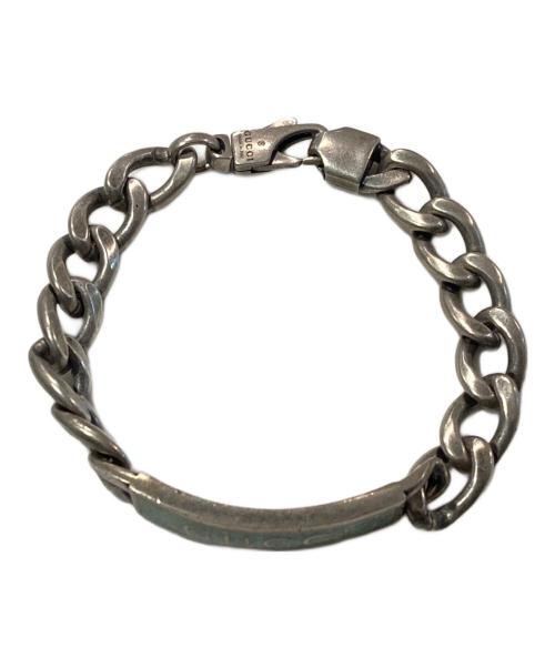 GUCCI（グッチ）GUCCI (グッチ) ロゴプレートブレスレット ブルー サイズ:17の古着・服飾アイテム