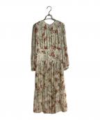 JILL STUARTジルスチュアート）の古着「ベイリーフラワーワンピース」｜アイボリー×レッド