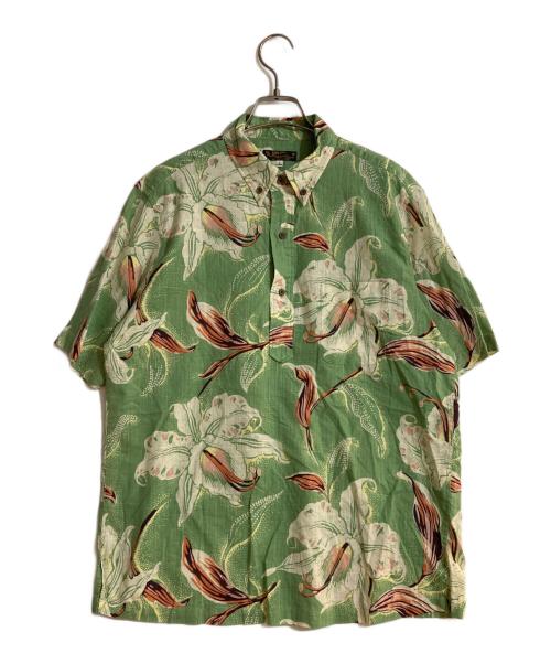 Sun Surf（サンサーフ）Sun Surf (サンサーフ) 「Cattleya Orchid/カトレアオーキッド」 プルオーバーB/Dコットンアロハシャツ グリーン サイズ:Lの古着・服飾アイテム