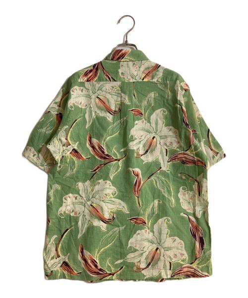Sun Surf（サンサーフ）Sun Surf (サンサーフ) 「Cattleya Orchid/カトレアオーキッド」 プルオーバーB/Dコットンアロハシャツ グリーン サイズ:Lの古着・服飾アイテム