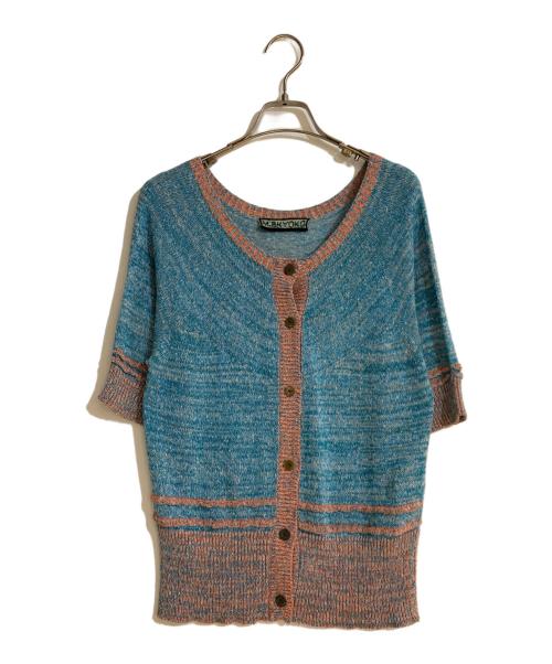 M.&KYOKO（エムアンドキョウコ）M.&KYOKO (エムアンドキョウコ) 半袖カーディガン スカイブルー サイズ:FREEの古着・服飾アイテム