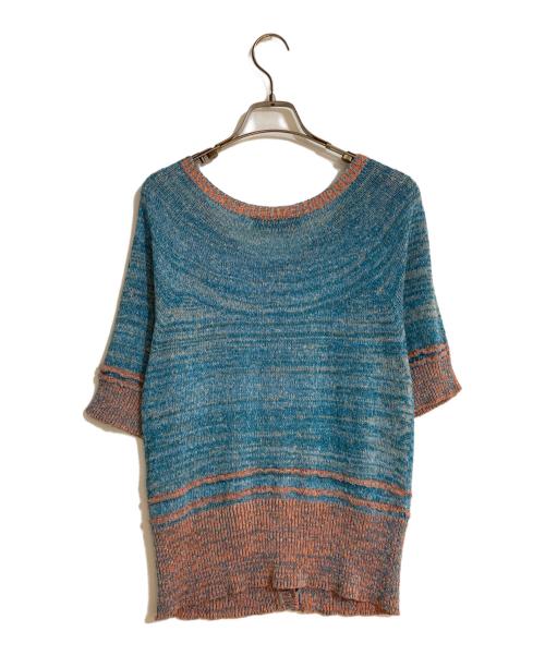 M.&KYOKO（エムアンドキョウコ）M.&KYOKO (エムアンドキョウコ) 半袖カーディガン スカイブルー サイズ:FREEの古着・服飾アイテム