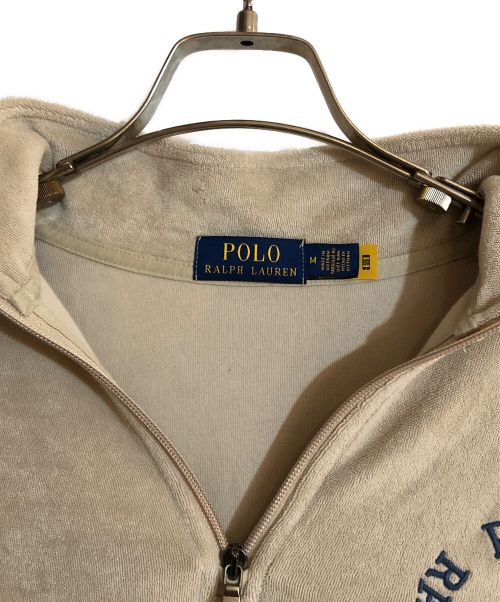 POLO RALPH LAUREN（ポロ・ラルフローレン）POLO RALPH LAUREN (ポロ・ラルフローレン) パイル地ハーフジップスウェット ベージュ サイズ:Mの古着・服飾アイテム