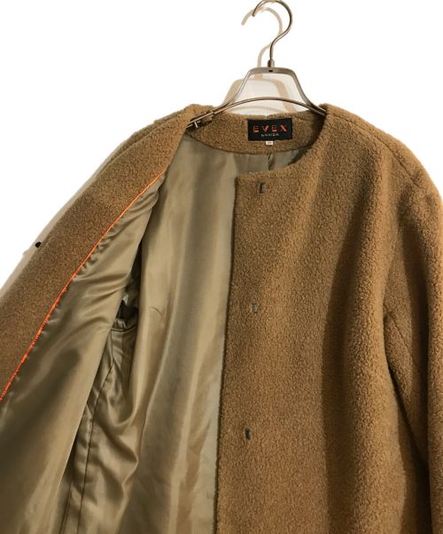EVEX by KRIZIA（エヴェックスバイクリツィア）EVEX by KRIZIA (エヴェックスバイクリツィア) ボア ノーカラーコート ブラウン サイズ:44の古着・服飾アイテム