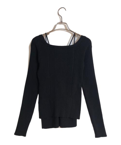 FRAY ID（フレイ アイディー）FRAY ID (フレイ アイディー) リブガーデ&ニットキャミアンサンブル ブラック サイズ:Freeの古着・服飾アイテム