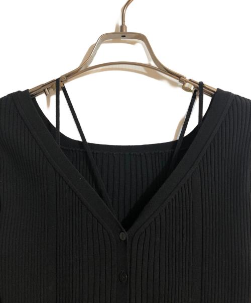 FRAY ID（フレイ アイディー）FRAY ID (フレイ アイディー) リブガーデ&ニットキャミアンサンブル ブラック サイズ:Freeの古着・服飾アイテム