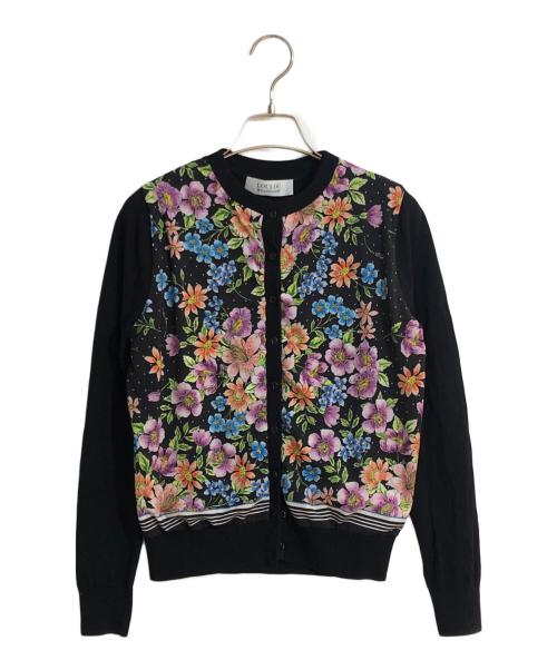 Loulou Willoughby（ルルウィルビー）Loulou Willoughby (ルルウィルビー) ハンカチーフフラワー アンサンブルカーディガン ブラック サイズ:2の古着・服飾アイテム