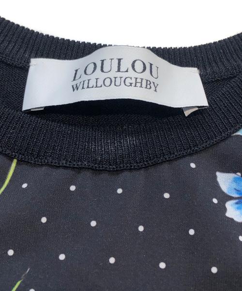 Loulou Willoughby（ルルウィルビー）Loulou Willoughby (ルルウィルビー) ハンカチーフフラワー アンサンブルカーディガン ブラック サイズ:2の古着・服飾アイテム