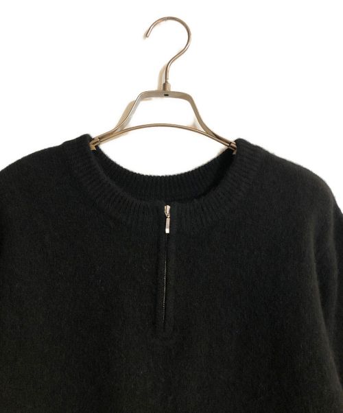 CLANE（クラネ）CLANE (クラネ) W FACE HALF ZIP YAK KNIT TOPS/ダブルフェイスハーフジップヤクニットトップス ブラック サイズ:1の古着・服飾アイテム
