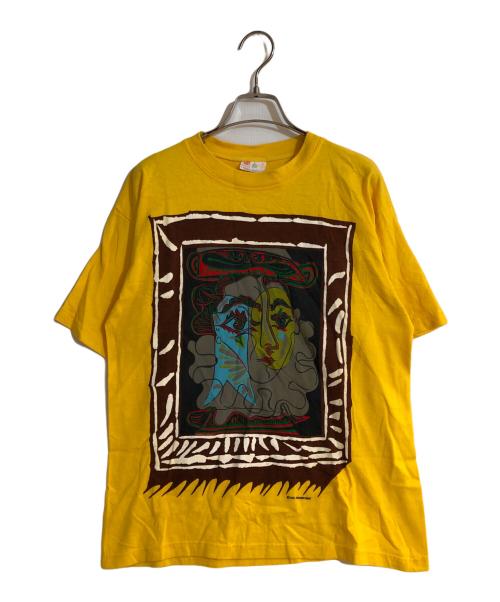 USED（ユーズド）USED (ユーズド) オールドアートTシャツ イエロー サイズ:Mの古着・服飾アイテム