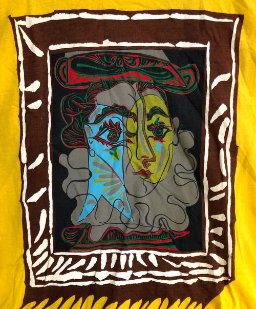 USED（ユーズド）USED (ユーズド) オールドアートTシャツ イエロー サイズ:Mの古着・服飾アイテム