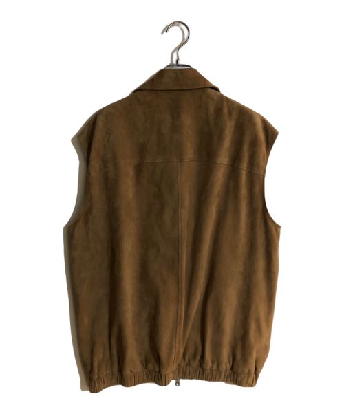 Gemini（ジェミニ）Gemini (ジェミニ) スウェードノースリーブブルゾン ブラウン サイズ:FREEの古着・服飾アイテム