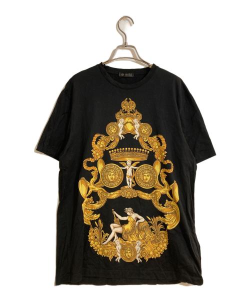 VERSACE（ヴェルサーチェ）VERSACE (ヴェルサーチェ) Baroque Print T-shirtバロックプリント Tシャツ ブラック サイズ:Lの古着・服飾アイテム