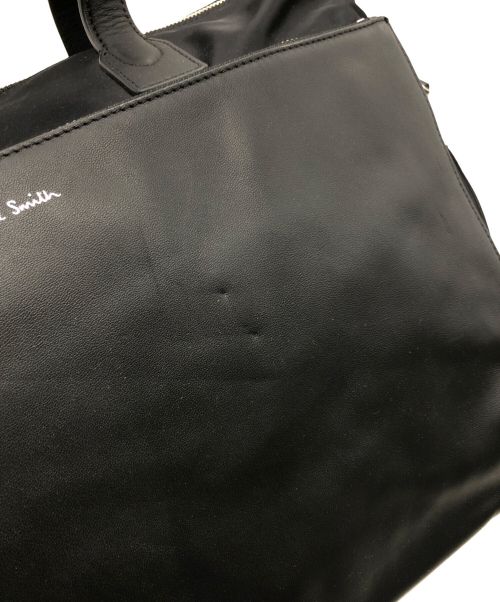 PAUL SMITH（ポールスミス）Paul Smith (ポールスミス) ナイロンブライトストライプトリム 2WAYビジネスバッグ ブラックの古着・服飾アイテム