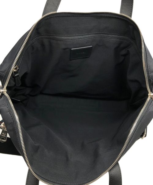 PAUL SMITH（ポールスミス）Paul Smith (ポールスミス) ナイロンブライトストライプトリム 2WAYビジネスバッグ ブラックの古着・服飾アイテム