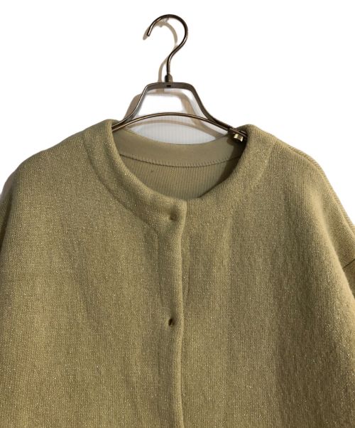 Apuweiser-riche（アプワイザーリッシェ）Apuweiser-riche (アプワイザーリッシェ) ラメニットコクーンミドルジャケット ベージュ サイズ:2 未使用品の古着・服飾アイテム