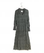 Ameriアメリ）の古着「SHIRRING PLEATS DRESS」｜グリーン