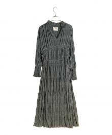 Ameri（アメリ）の古着「SHIRRING PLEATS DRESS」｜グリーン