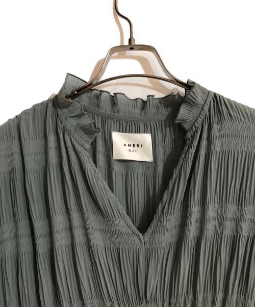 Ameri（アメリ）AMERI (アメリ) SHIRRING PLEATS DRESS グリーン サイズ:不明の古着・服飾アイテム