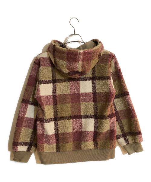 BLUE LABEL CRESTBRIDGE（ブルーレーベルクレストブリッジ）BLUE LABEL CRESTBRIDGE (ブルーレーベルクレストブリッジ) ブルーレーベルチェック ボアジップパーカー ピンク サイズ:38の古着・服飾アイテム