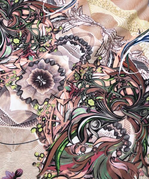 ROBERTO CAVALLI（ロベルトカヴァリ）ROBERTO CAVALLI (ロベルトカヴァリ) タイガーパーツ プリントドレス ピンク×グリーン サイズ:38の古着・服飾アイテム