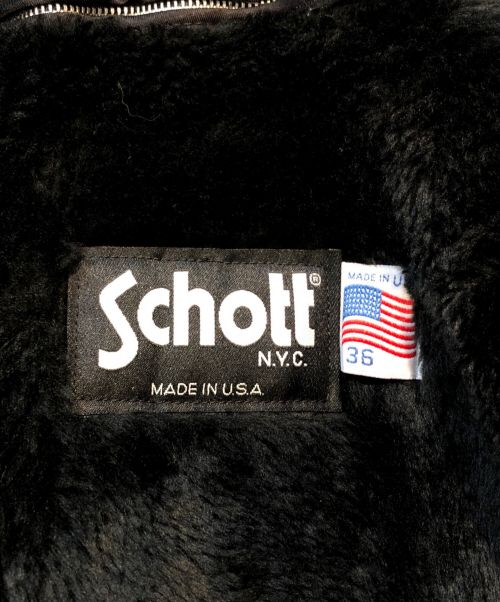 Schott（ショット）Schott (ショット) ボアライナー付きレザージャケット ブラック サイズ:36の古着・服飾アイテム