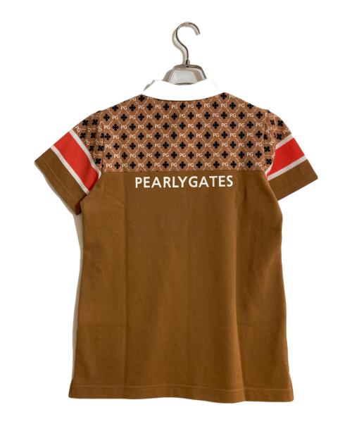 PEARLY GATES（パーリーゲイツ）PEARLY GATES (パーリーゲイツ) PG柄ポロシャツ ブラウン サイズ:1 未使用品の古着・服飾アイテム