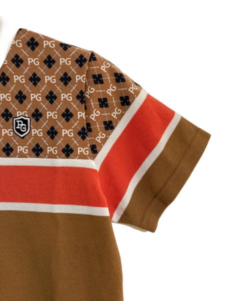 PEARLY GATES（パーリーゲイツ）PEARLY GATES (パーリーゲイツ) PG柄ポロシャツ ブラウン サイズ:1 未使用品の古着・服飾アイテム