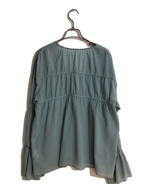 JILL STUART（ジルスチュアート）JILL STUART (ジルスチュアート) カラークレープ楊柳ブラウス グリーン サイズ:FREEの古着・服飾アイテム